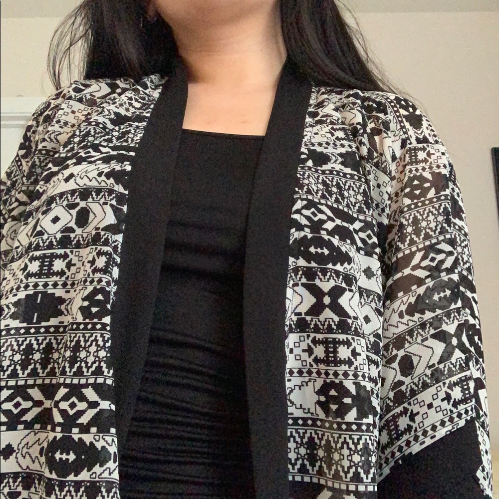 Black and white kimono